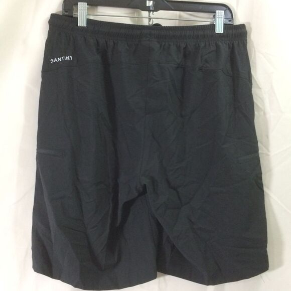 NEW Santiny Women’s Lightweight Cargo Shorts Black Large Zipper Pockets Bermuda - Picture 4 of 5